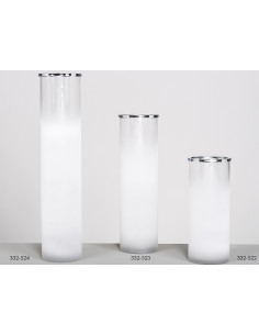 Jarrón cristal California frosted/plata 10*45,5 cms