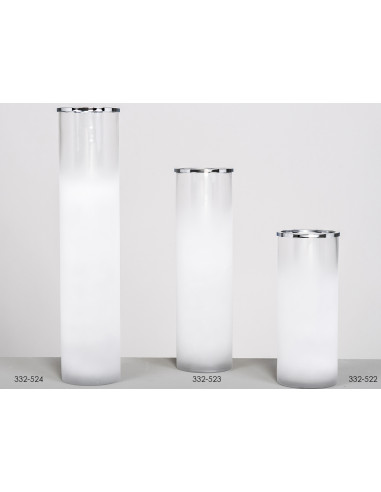 Jarrón cristal California frosted/plata 10*45,5 cms