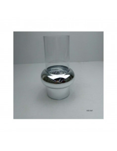 Portavelas cristal Kiev clear/mercury silver 20*35 cms 2