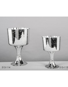 Portavelas cristal Brooks glacé plata 54,5*28,5*43 cms