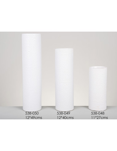 Jarrón cerámica Mánchester blanco 11,5*11,5*27 cms