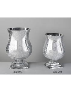 Jarrón cristal Nápoles plata 17*28 cms