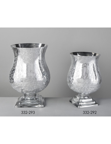 Jarrón cristal Nápoles plata 17*28 cms