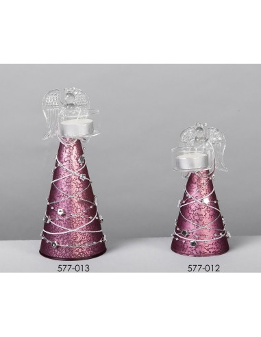 Portavelas angel rosa palo 7*16 cms
