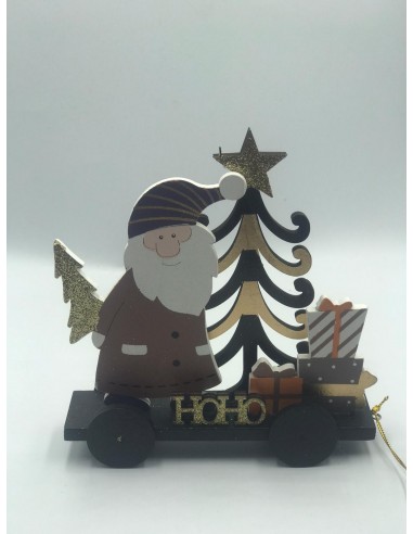 CARRITO ARBOL PAPA NOEL MADERA