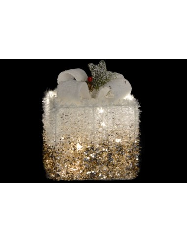 REGALO SET 3 LED ALGODON PLATA  25X25X25