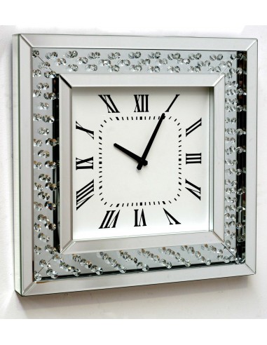 Reloj pared 50*50 marco dentro brillantitos redondo