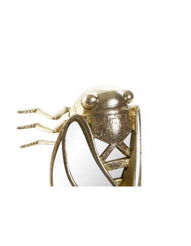 FIGURA RESINA ESPEJO 17X6X11,5 CIGARRA DORADO