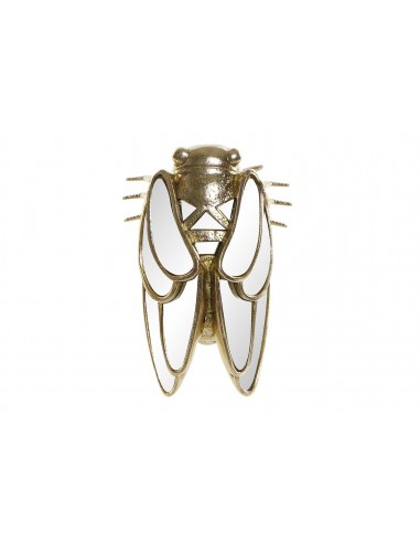 FIGURA RESINA ESPEJO 17X6X11,5 CIGARRA DORADO