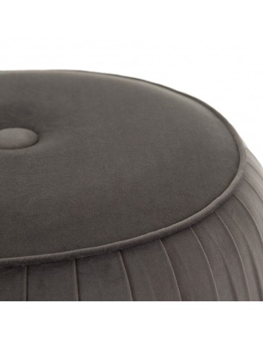 PUF TERCIOPELO GRIS TEJIDO-MADERA 43 X 43 X 42 CM