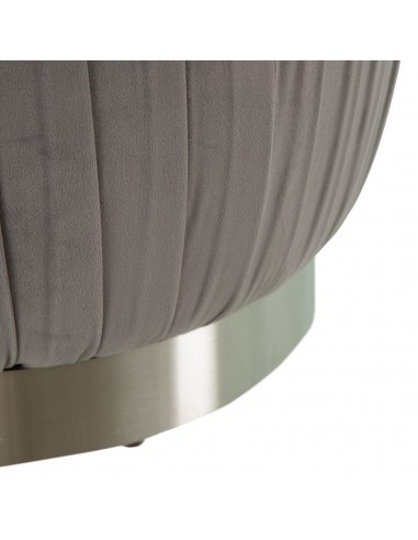 PUF TERCIOPELO GRIS TEJIDO-MADERA 43 X 43 X 42 CM
