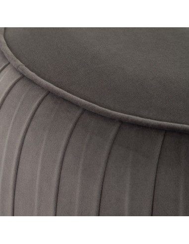 PUF TERCIOPELO GRIS TEJIDO-MADERA 43 X 43 X 42 CM