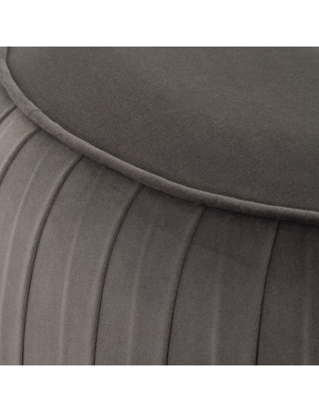 PUF TERCIOPELO GRIS TEJIDO-MADERA 43 X 43 X 42 CM