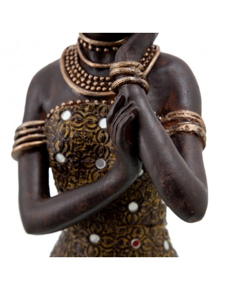 FIGURA AFRICANA 2/M RESINA DECORACIÓN 13 X 12 X 28 CM