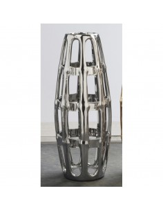 JARRON CERAM. CALADO LINEAS PLATA 30 CMS