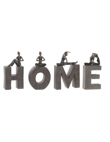 FIGURA SET 4 RESINA 11,5X4,5X23 HOME GRIS