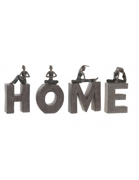 FIGURA SET 4 RESINA 11,5X4,5X23 HOME GRIS