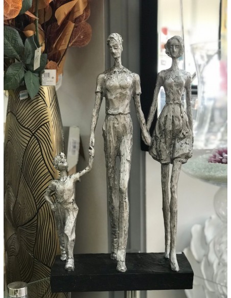 FIGURA RESINA 26X11,5X41,5 FAMILIA PLATEADO