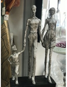 FIGURA RESINA 26X11,5X41,5 FAMILIA PLATEADO