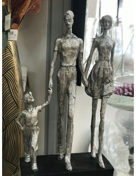 FIGURA RESINA 26X11,5X41,5 FAMILIA PLATEADO