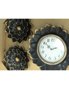 RELOJ PARED SET 5 PP CRISTAL 35X5X35 25 DORADO ENVEJECIDO 2