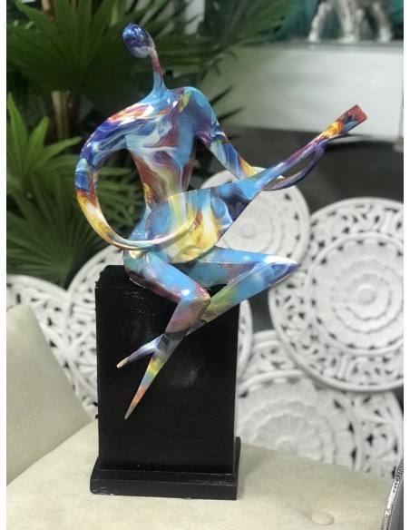 FIGURA RESINA 31X18X51,5 MUSICO GRAFITI