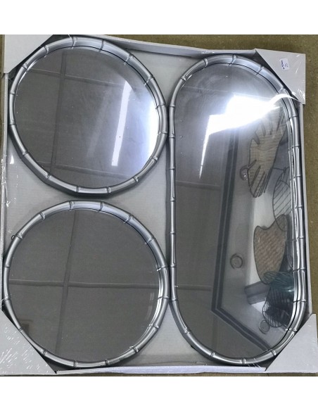 SET 3 ESPEJOS PLATEADOS PVC