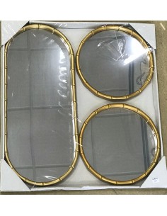 SET 3 ESPEJOS DORADOS PVC
