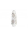 JARRON METAL 18X18X50 HOJAS BLANCO