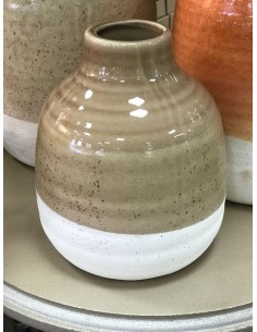 JARRON PORCELANA BEIGE 14X14X17