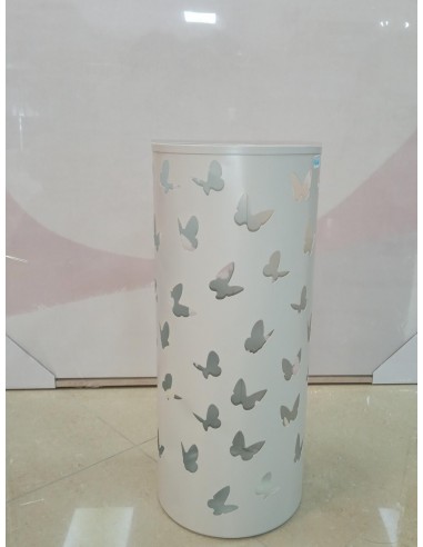 PARAGÜERO CALADO METAL BLANCO REDONDO MARIPOSAS 17*40 CMS