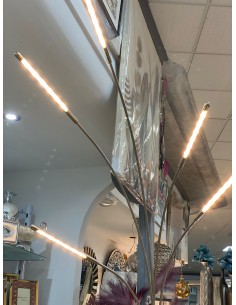Lampara suelo 5 brazos led satín níquel 2