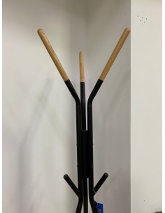 Perchero De Pie Metal madera/negro Ø63x179cm 2