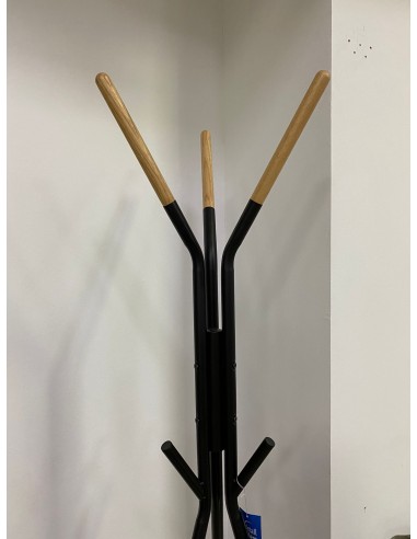 Perchero De Pie Metal madera/negro Ø63x179cm