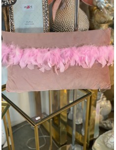 Cojín plumas rosa 30*45cm 2