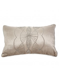 COJIN TERCIOPELO BEIGE C/PEDRERIA