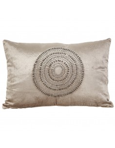 COJIN TERCIOPELO BEIGE C/PEDRERIA
