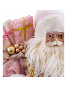 PAPA NOEL TEJIDO ROSA 60 CM 2