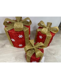 Set caja regalo navidad rojo y dorado 2