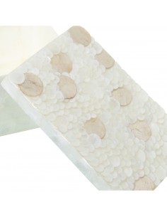 Caja Nácar Rectangular Círculos Natural/tostado 20*14