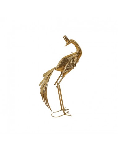 FIGURA PAVO REAL METAL DORADO