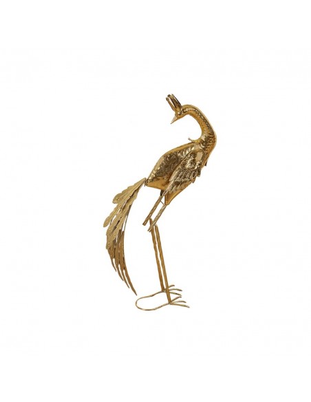 FIGURA PAVO REAL METAL DORADO