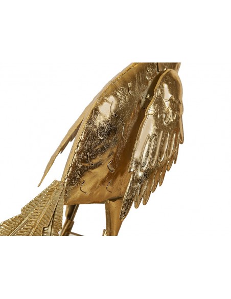 FIGURA PAVO REAL METAL DORADO