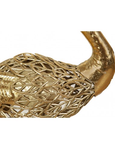 FIGURA GARZA METAL DORADA