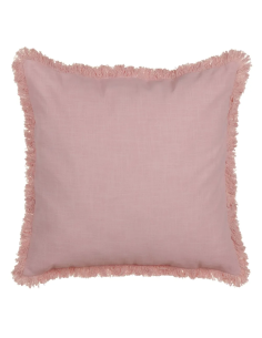 COJÍN FLECOS ROSA 100% ALGODÓN 60 X 60 CM