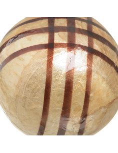 BOLA BEIGE-MARRON "CAPIZ" DECORACIÓN 10 X 10 X 10 CM