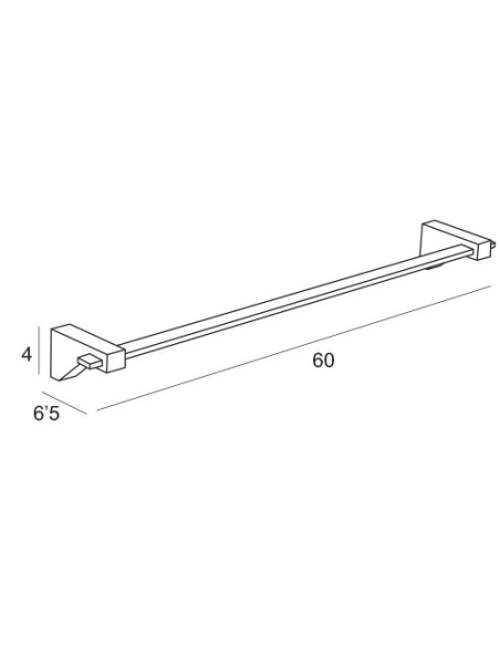 TOALLERO BAÑO 60CM CROMO CRISTAL