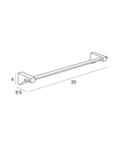 CRISTAL TOALLERO BAÑO 35CM CROMO