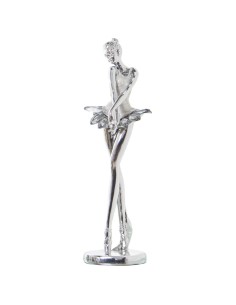 FIGURA RESINA BAILARINA PLATEADA 8X8X26