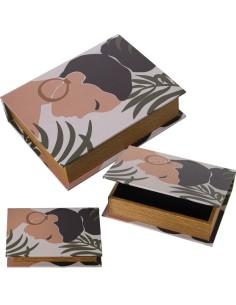 SET 3 CAJAS LIBRO DECORADO MUJER
